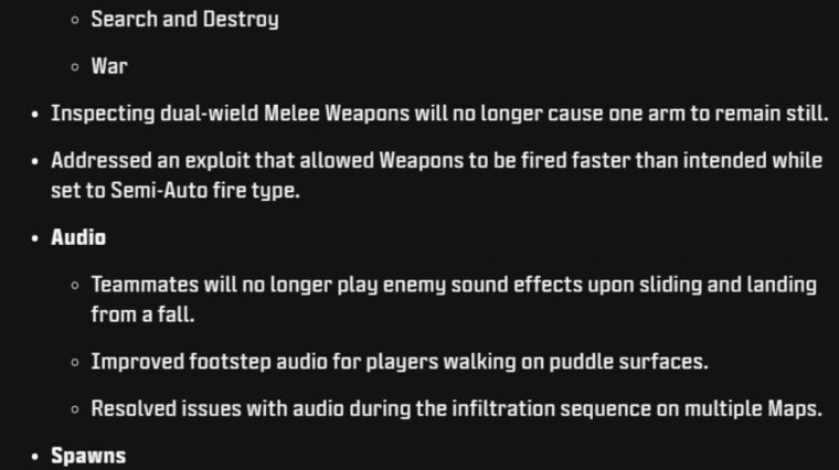 cod update patch notes
