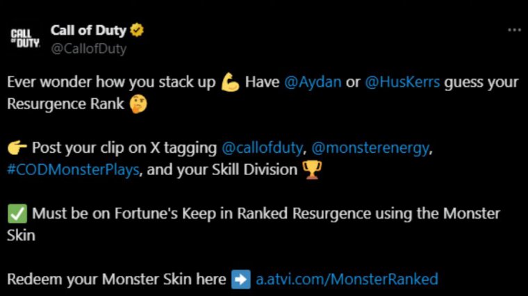 cod free monster energy skin