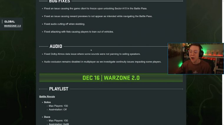New warzone 2 playlist update
