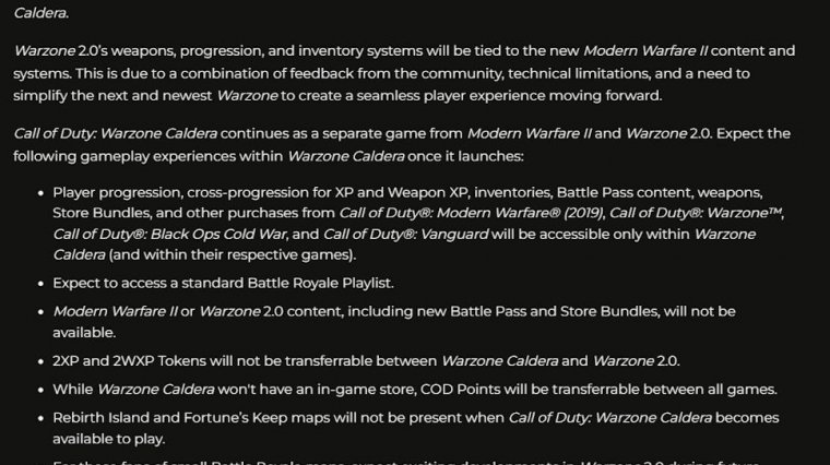 New content updates in modern warfare 2 and warzone 2