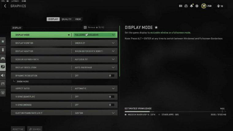 Pc graphic settings