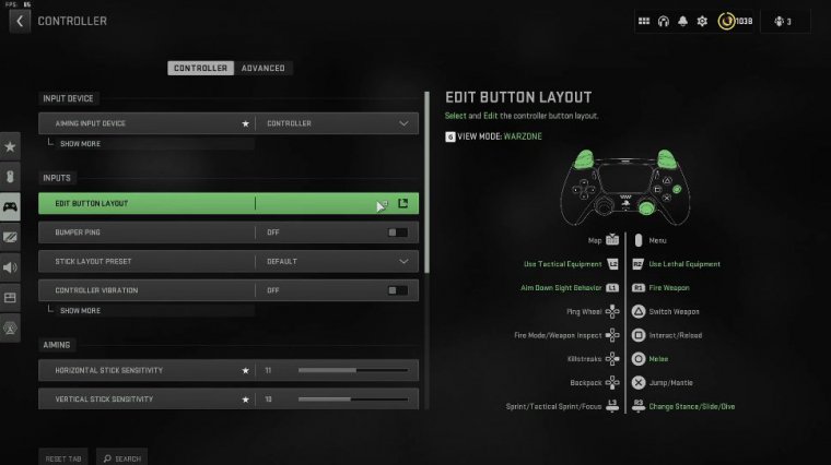 My nonclaw controller settings