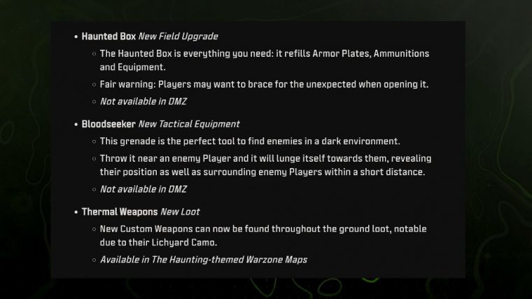 The new gameplay features of the haunting in modern warfare 2 & warzone