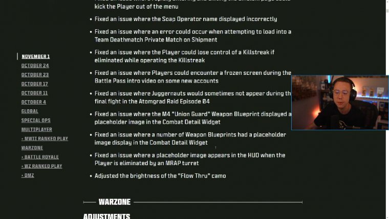 New warzone update patch notes & changes