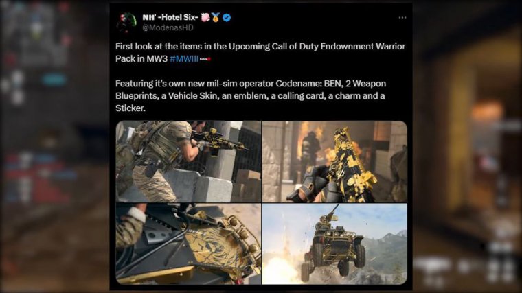 New mw3 endowment warrier operator & weapon pack revealed