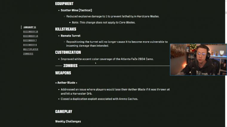 Modern warfare zombies update patch notes