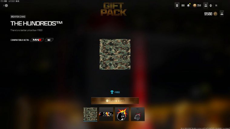 The newest free camo gift pack in modern warfare 3