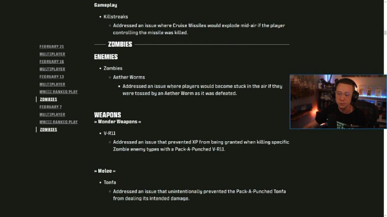 New modern warfare zombies update patch notes