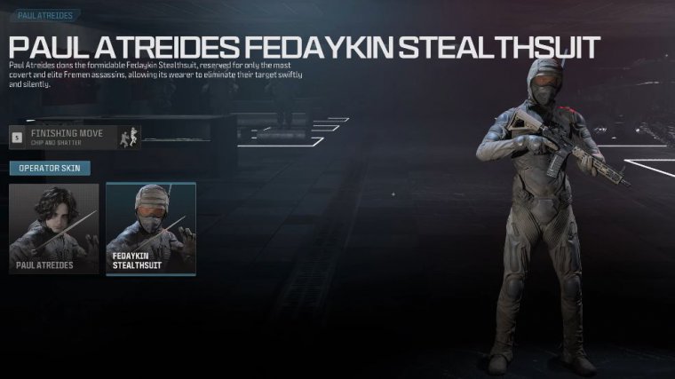Free paul atreides fedaykin stealthsuit operator skin