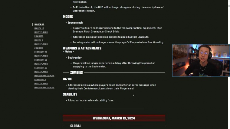 Modern warfare zombies new update patch notes
