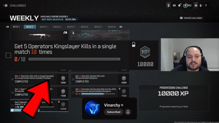 5 kingslayer kills in a single match 10 times