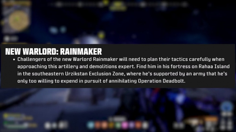 New warlord ␜rainmaker␝ added